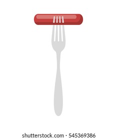 delicious sausage isolated icon vector illustration design