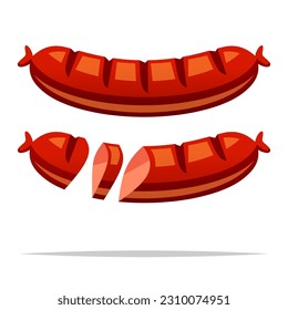 Ilustración aislada del vector de salchicha Deliciosa