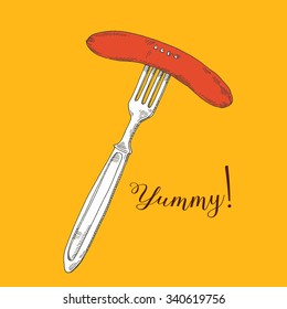 delicious sausage,vector illustration