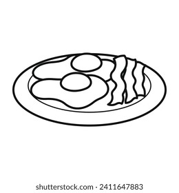 Delicious Savory foods outline line art vector art design. cartoon simple tasty food icon