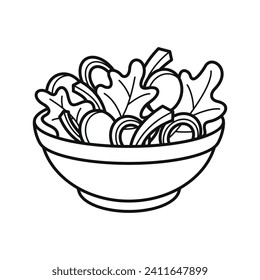 Delicious Savory foods outline line art vector art design. cartoon simple tasty food icon