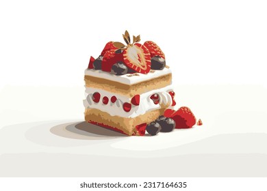 delicious and scrumptious cake with strawberries