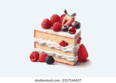 delicious and scrumptious cake with strawberries