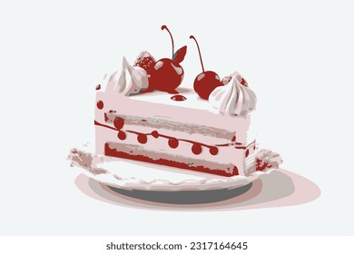 delicious and scrumptious cake with strawberries