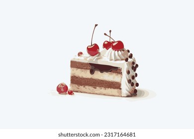delicious and scrumptious cake with strawberries