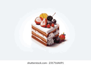 delicious and scrumptious cake with strawberries