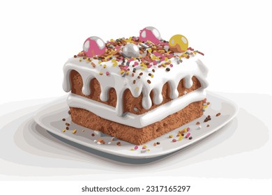 delicious and scrumptious cake with strawberries