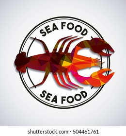 delicious seafood lobster animal vector illustration design