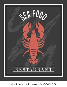 delicious seafood lobster animal vector illustration design