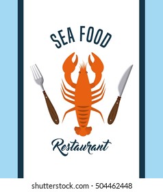 delicious seafood lobster animal vector illustration design