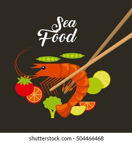 delicious seafood lobster animal vector illustration design