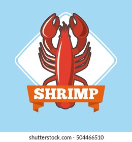 delicious seafood lobster animal vector illustration design