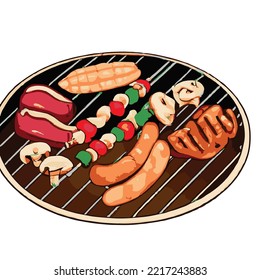 delicious set cartoon drawing illustration
