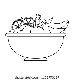 delicious set fruits in bowl healthy food