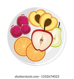 delicious set fruits in dish healthy food