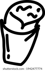 Shawarma deliciosa, ilustración, vector sobre fondo blanco