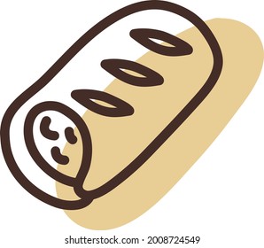 Delicioso shawarma, ilustración, vector sobre un fondo blanco.