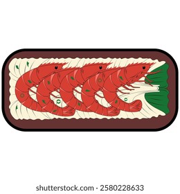 Delicious Shrimp Furai: Japanese Food Art in Vector