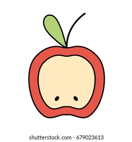 delicious slice apple fruit with vitamins and protein