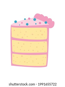 icono aislado de pastel de rebanada deliciosa