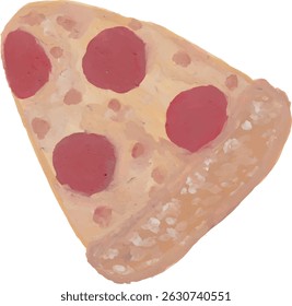 Uma deliciosa fatia de pimenta pizza aquarela