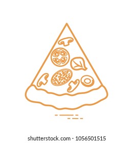 Delicious slice of pizza. Design for banner, poster or print.