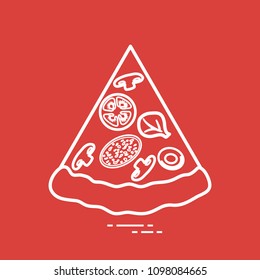 Delicious slice of pizza. Design for banner, poster or print.