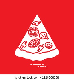 Delicious slice of pizza. Design for banner, poster or print.