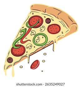 A Delicious Slice of Pizza with Melted Cheese and Toppings