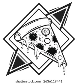 A Delicious Slice of Pizza with Melted Cheese, Black Olives, and a hint of Lemon