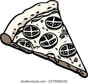 Delicious Slice of Pizza Vector Illustration