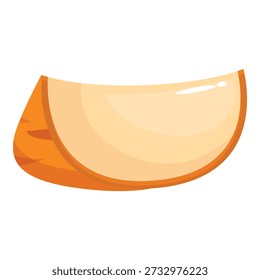 Delicious slice of semi hard cheese, showing its smooth texture and characteristic orange rind