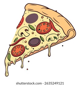 A Delicious Slice of Veggie Pizza with Melted Cheese
