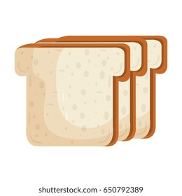 delicious slices bread isolated icon