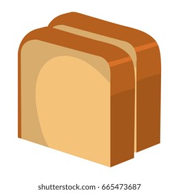 delicious slices bread isolated icon
