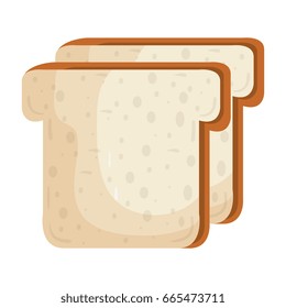 delicious slices bread isolated icon