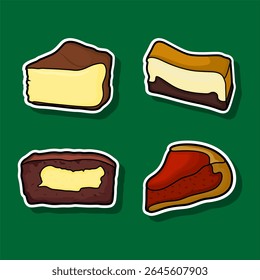 Delicious Slices of Cheesecake and Chocolate Cake