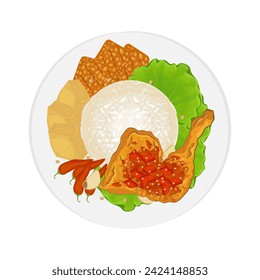 Delicious Smashed chicken or ayam geprek vector illustration logo