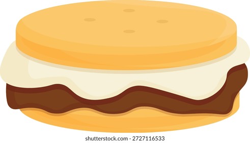 Delicioso S'mores e conjunto de vetor de sobremesa Campfire, ilustração plana de marshmallow torrado Graham Crackers e barras de chocolate para projetos de acampamento de verão
