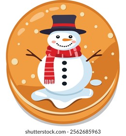 Delicious Snowman Macaron or Sandwich Cookie for Merry Christmas Festival.