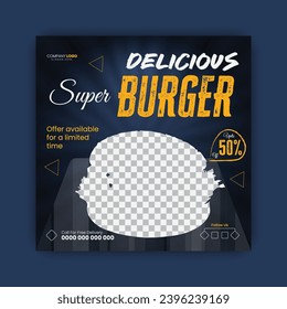 Delicious social media post or square flyer design template.