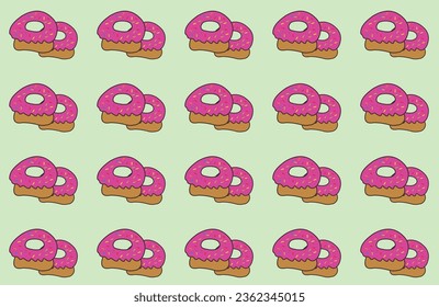 Delicious and soft pink cake vector seamless pattern design