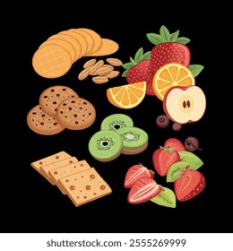Delicious some snack vector items