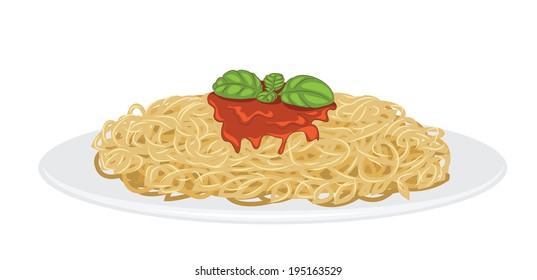 Delicious Spaghetti isolated on white