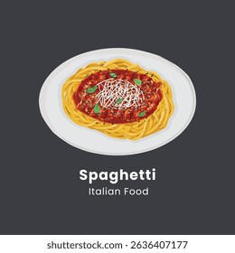 Delicious Spaghetti Italian Pasta Vector Illustration 