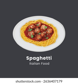 Delicious Spaghetti Italian Pasta Vector Illustration 