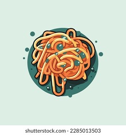 delicious spaghetti modern logo vector