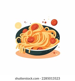 delicious spaghetti modern logo vector