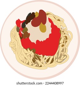 Delicious spaghetti Pasta vector illustration
