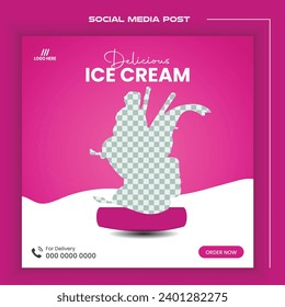 Delicious or special ice cream social media post or ads design template. 